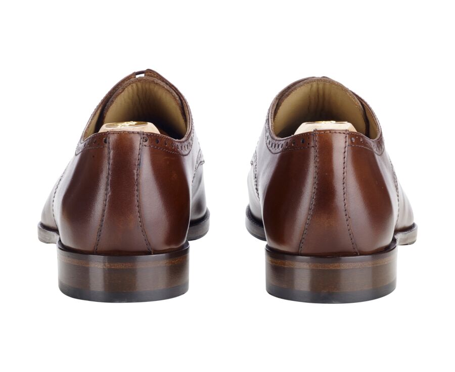 Zapatos derby Castaño patinado para hombre con suela de cuero - BALDERTON PATIN