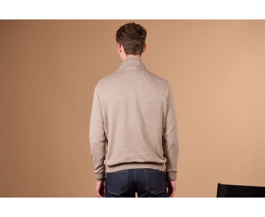 Jersey fino de hombre - Algodón orgánico/cachemira - Topo moteado - VLAD
