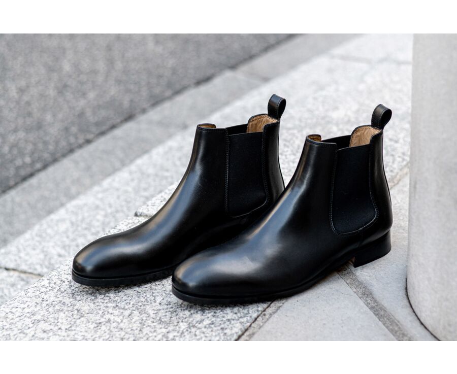 Botas Chelsea de piel para hombre Negras - BERGAME PATIN