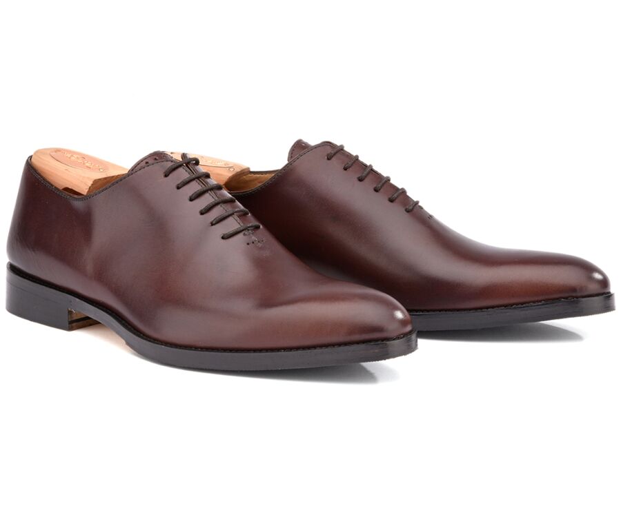 Zapatos Oxford para hombre en suela de piel Chocolate con patín - PETER PATIN