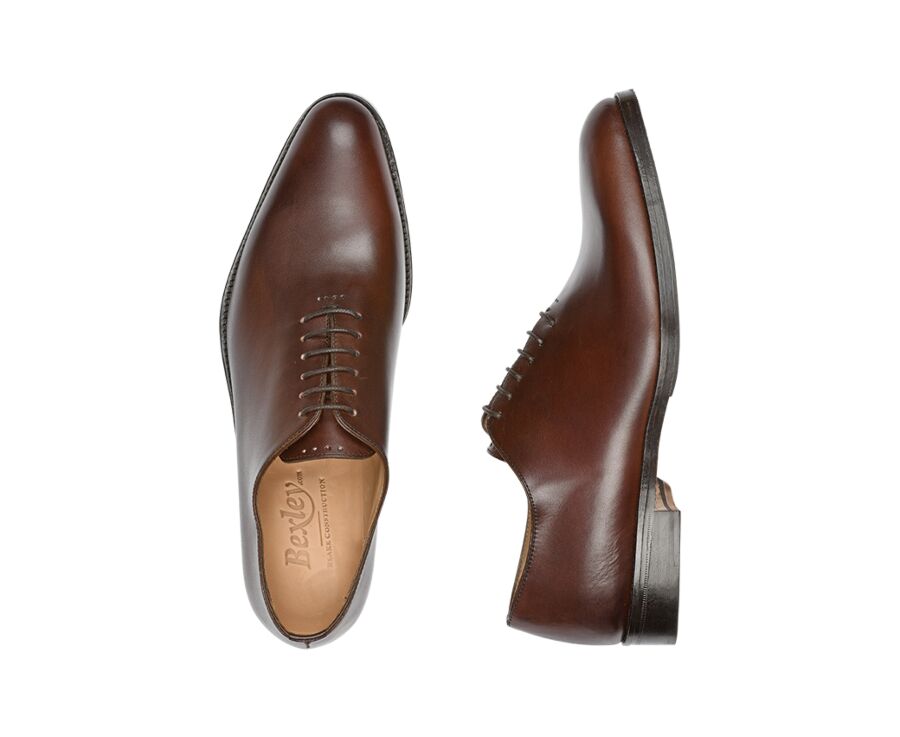 Zapatos Oxford para hombre en suela de piel Chocolate con patín - PETER PATIN