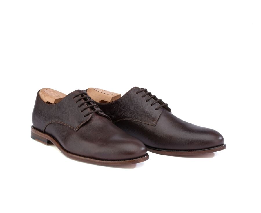 Zapatos derby de hombre Chocolate granulado con suela de cuero - HILPERTON