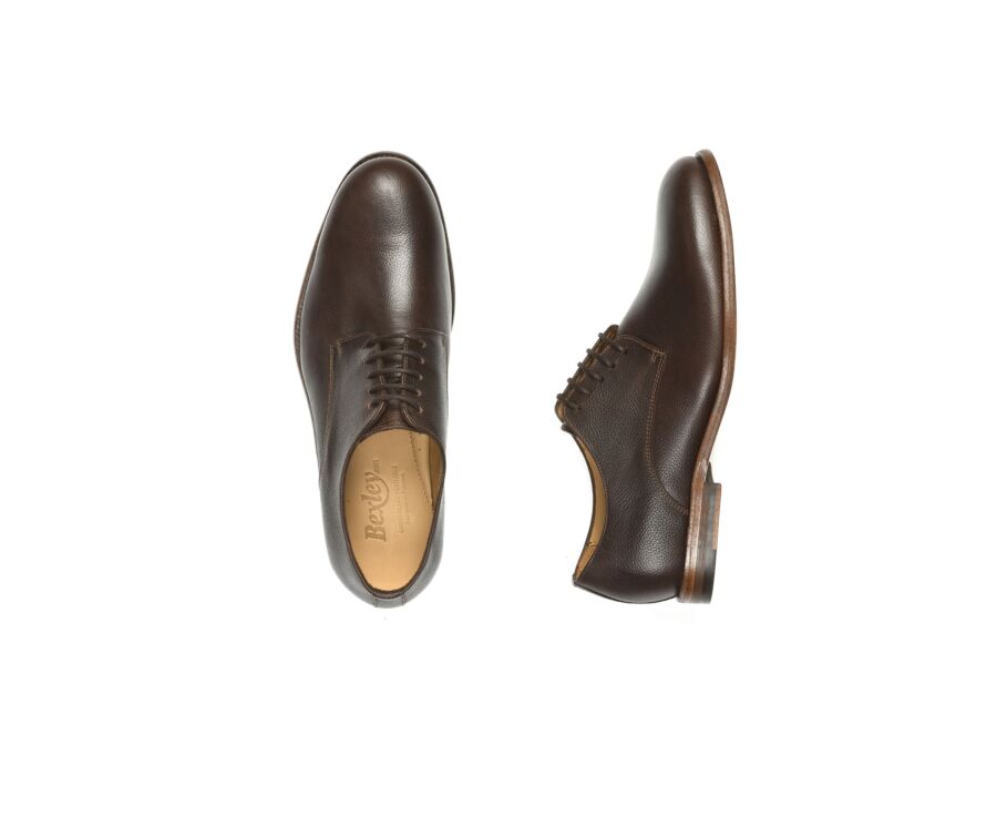 Zapatos derby de hombre Chocolate granulado con suela de cuero - HILPERTON