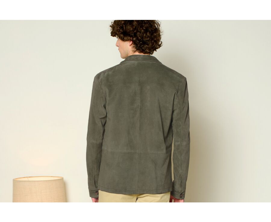 Chaqueta de cuero para hombre Verde tila - FAUSTIN