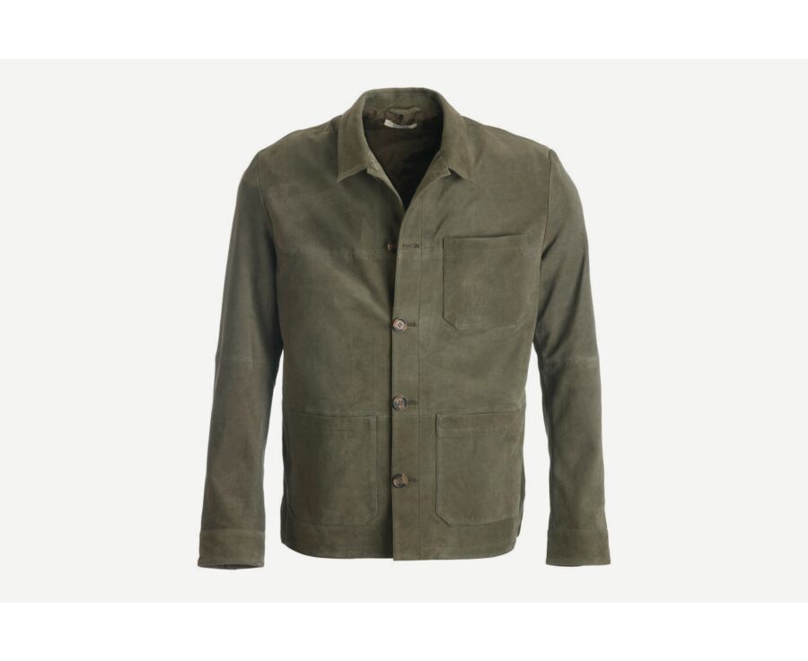 Chaqueta de cuero para hombre Verde tila - FAUSTIN