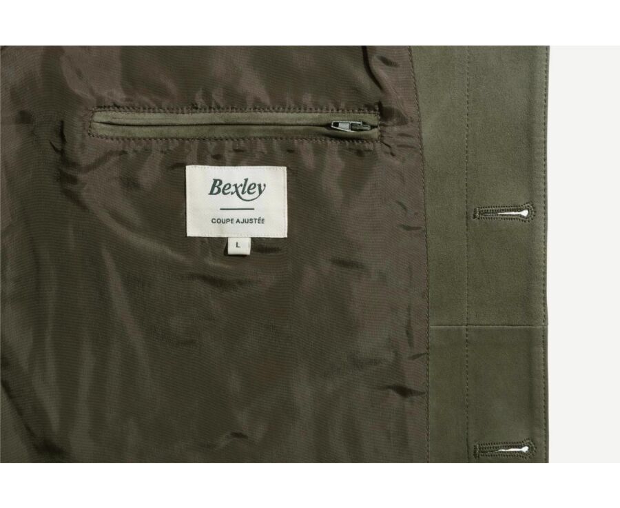 Chaqueta de cuero para hombre Verde tila - FAUSTIN