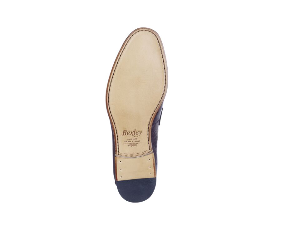 Mocasín de Hombre en Cuero Granulado Chocolate - DAVIES II