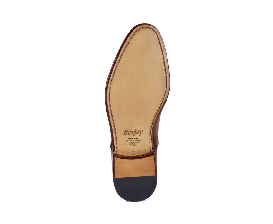 Zapatos Oxford de hombre en cuero dorado con pátina - WINFORD