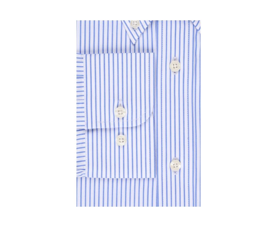 Camisa blanca con rayas azules - GEOFFROY