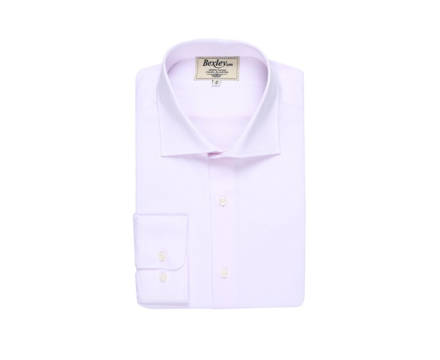 Camisa Oxford Rosa claro y Blanco - Cuello italiano - ERNESTO