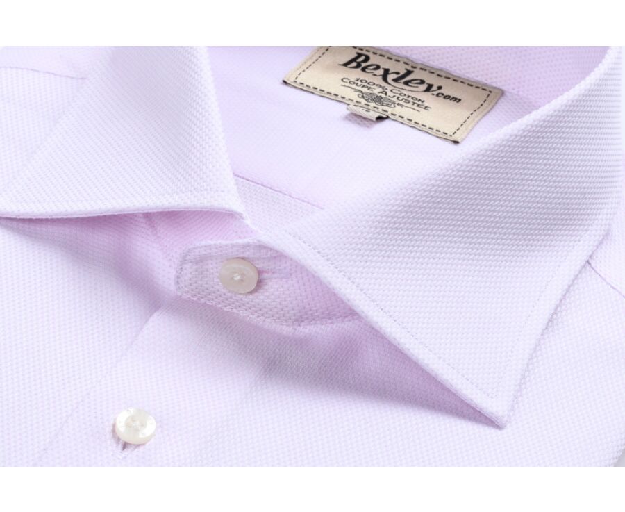 Camisa Oxford Rosa claro y Blanco - Cuello italiano - ERNESTO