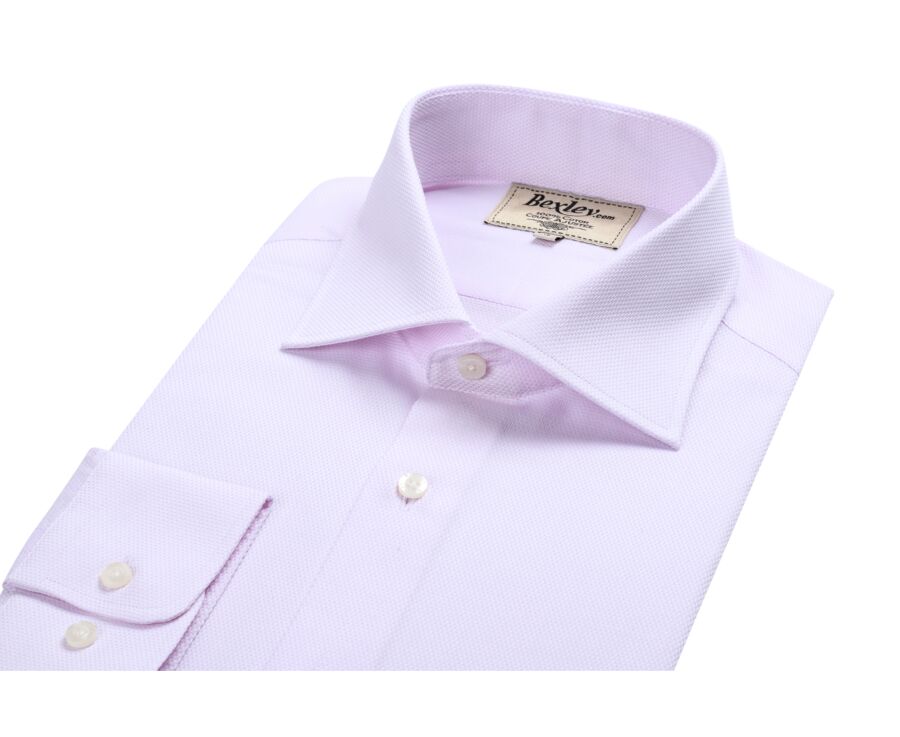 Camisa Oxford Rosa claro y Blanco - Cuello italiano - ERNESTO