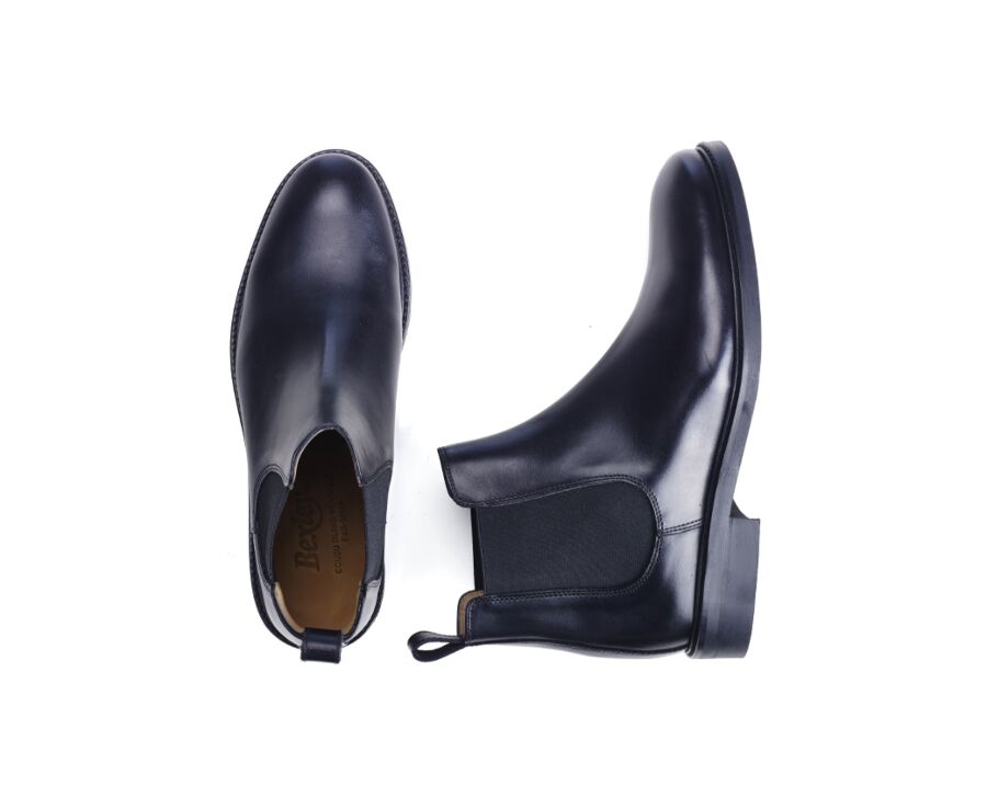 Botines chelsea de cuero pull up para hombre Negro - FANGLER GOMME CITY