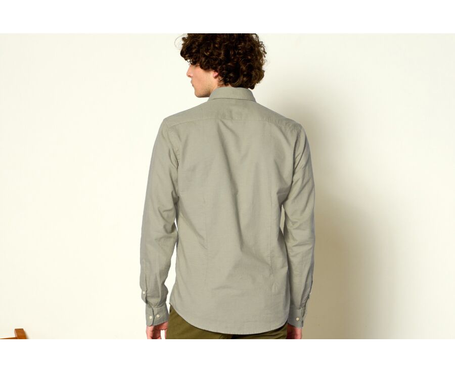 Camisa lisa de lino algodón Verde tila - SILBERT