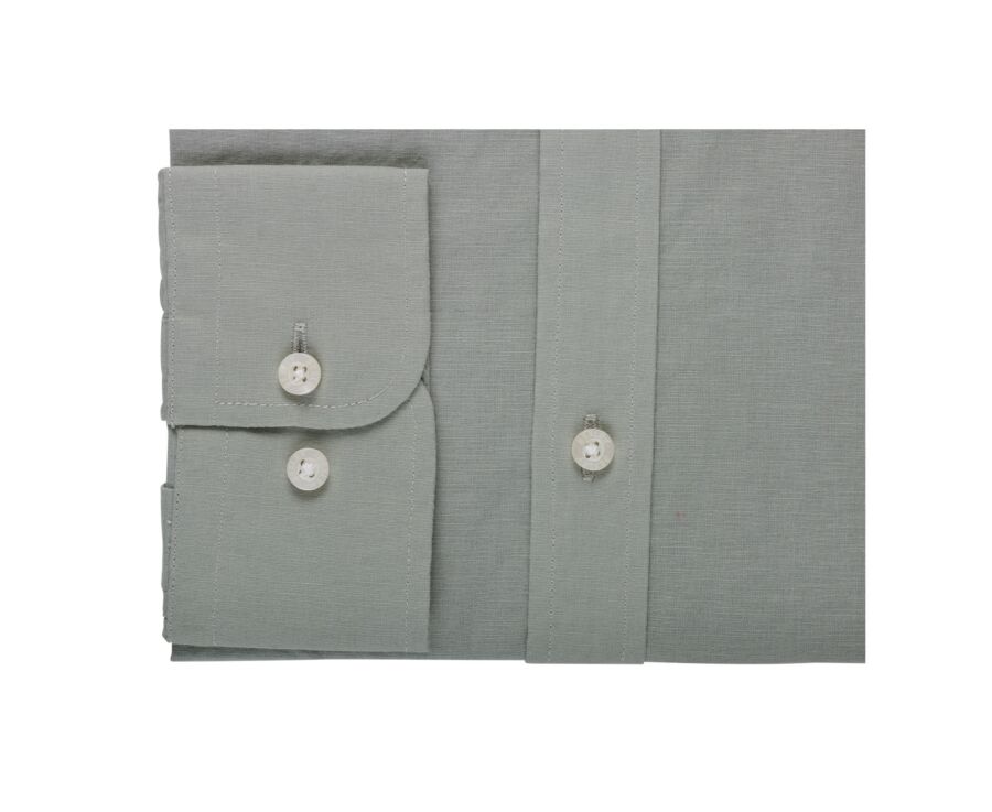 Camisa lisa de lino algodón Verde tila - SILBERT