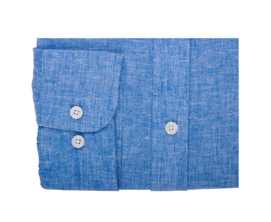Camisa lisa de lino de algodón Chambray Azul & Océano - SILBERT