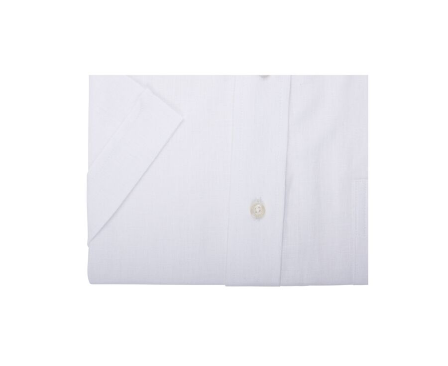 Camisa de lino/algodón Chambray Blanco  - Corte estándar - COLTEN MC