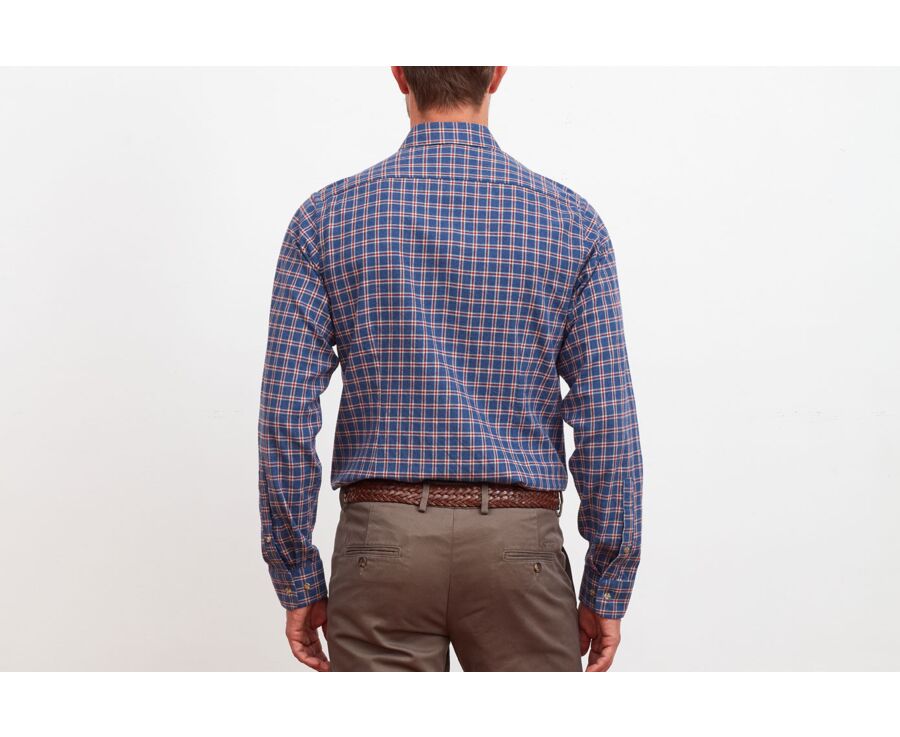 Camisa de franela Azul con cuadros rojos - PAULIN II