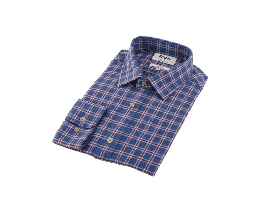 Camisa de franela Azul con cuadros rojos - PAULIN II