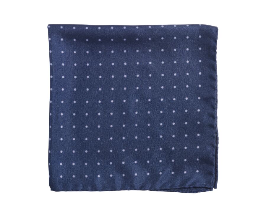 Pañuelo de Bolsillo Seda Azul marino y gris