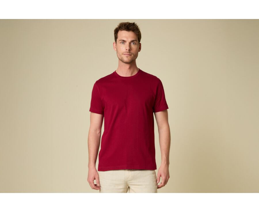 Camiseta lisa de algodón orgánico Burdeos - EDGAR III