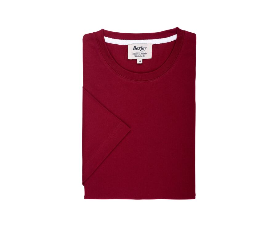 Camiseta lisa de algodón orgánico Burdeos - EDGAR III