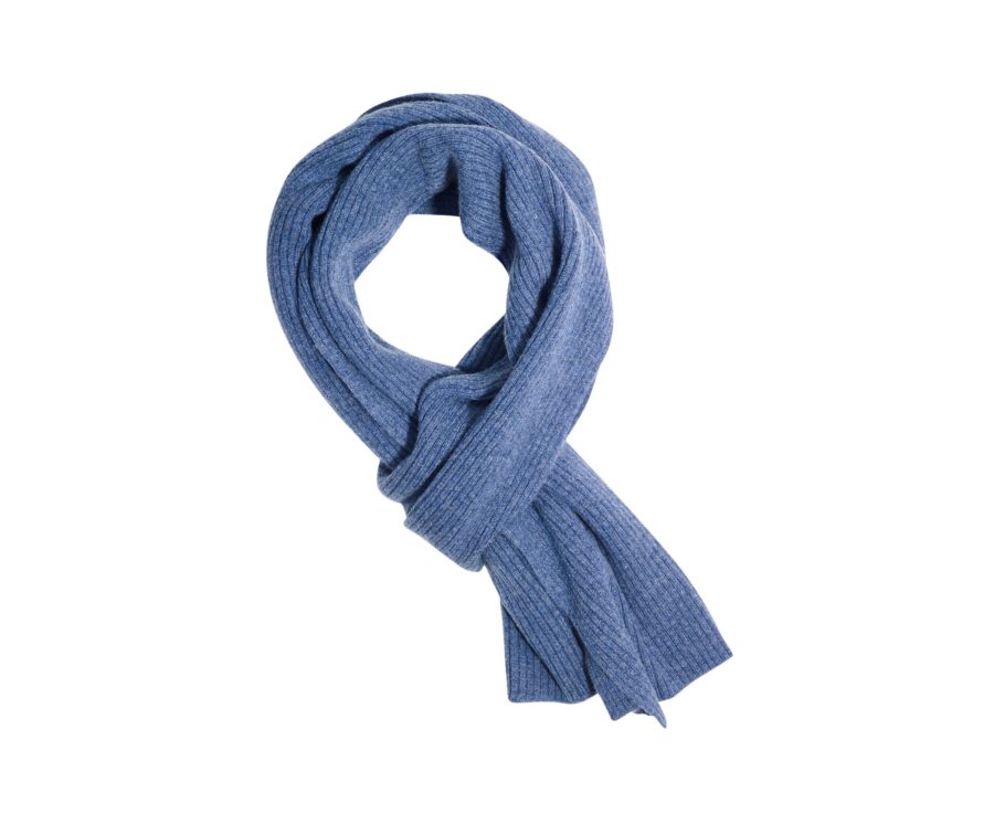 Bufanda de lambswool azul oscuro jaspeado para hombre