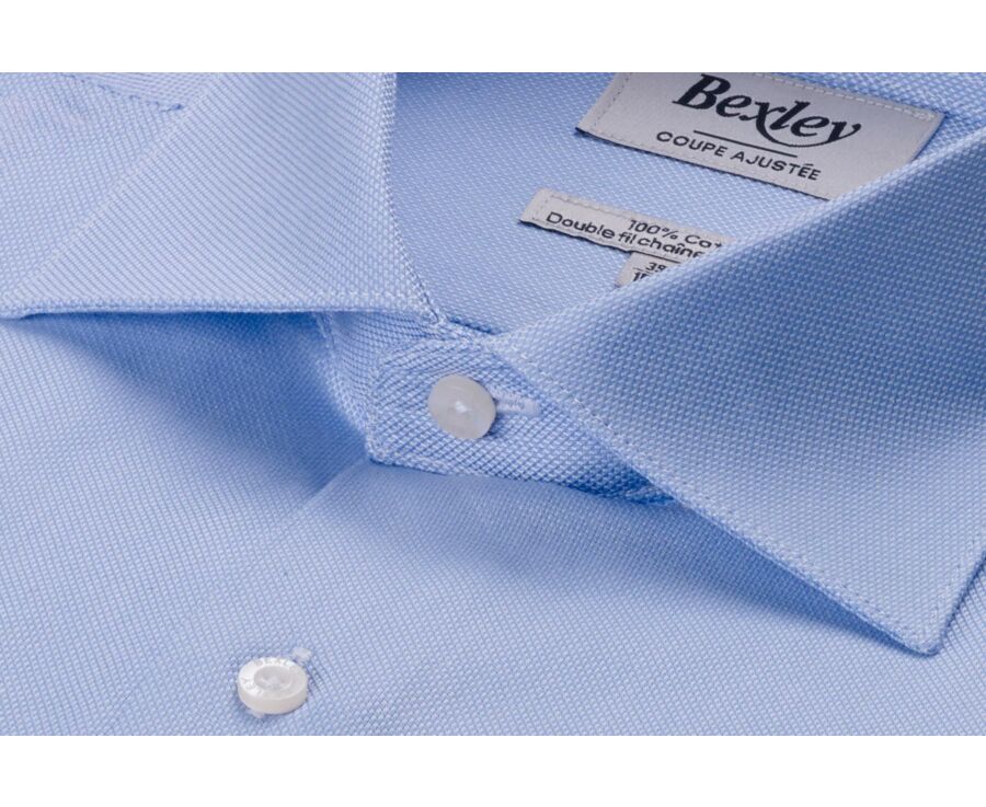Camisa Celeste Oxford - Cuello italiano - OTTAVIO CLASSIC