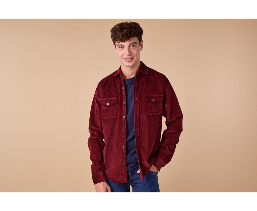 Sobrecamisa de terciopelo - Burdeos - VICTORIN