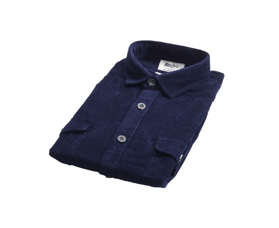 Sobrecamisa de terciopelo Navy - VICTORIN