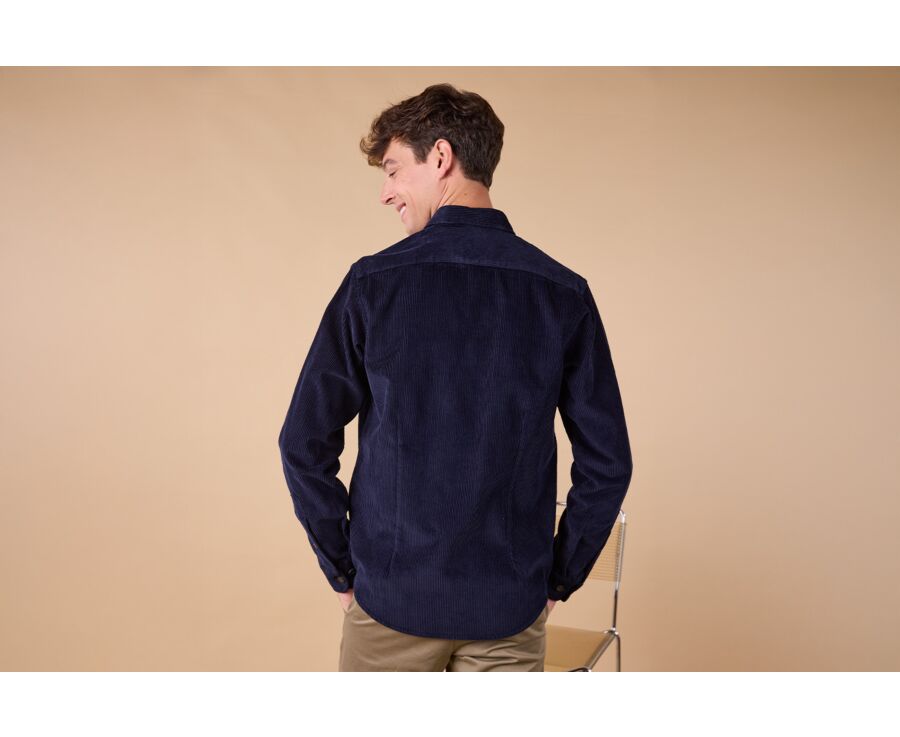 Sobrecamisa de terciopelo Navy - VICTORIN