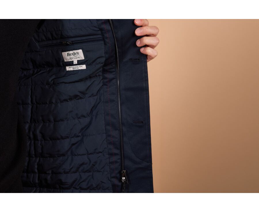 Gabardina de hombre acolchada azul marino - AURESTILDE