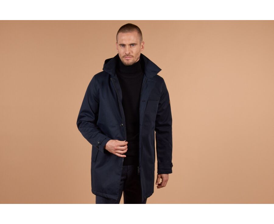 Gabardina de hombre acolchada azul marino - AURESTILDE