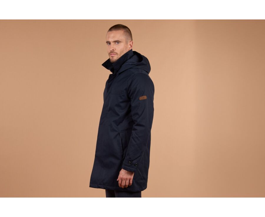 Gabardina de hombre acolchada azul marino - AURESTILDE