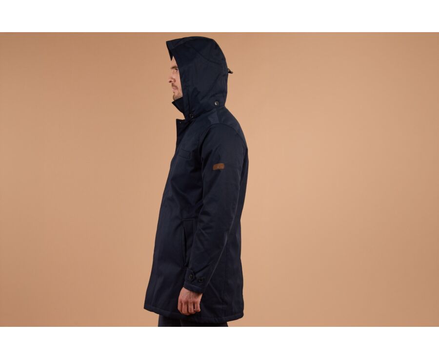Gabardina de hombre acolchada azul marino - AURESTILDE