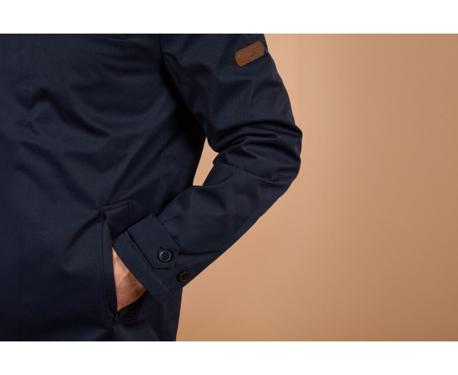 Gabardina de hombre acolchada azul marino - AURESTILDE