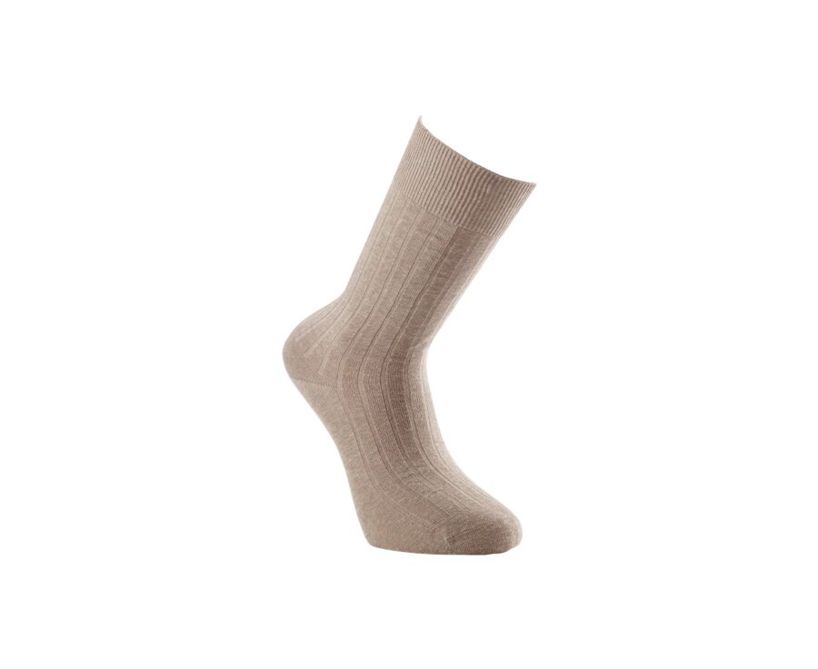 Calcetines de algodón y lino con ribete para hombre Caqui moteado