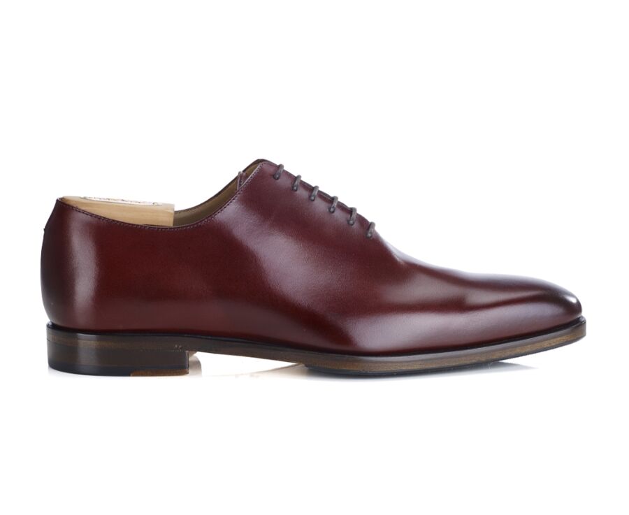 Zapato Oxford para hombre Burdeos Brillante con suela de cuero con patin - BELLAGIO PATIN