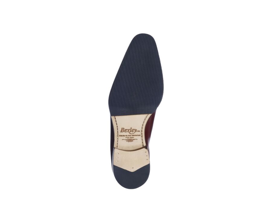 Zapato Oxford para hombre Burdeos Brillante con suela de cuero con patin - BELLAGIO PATIN