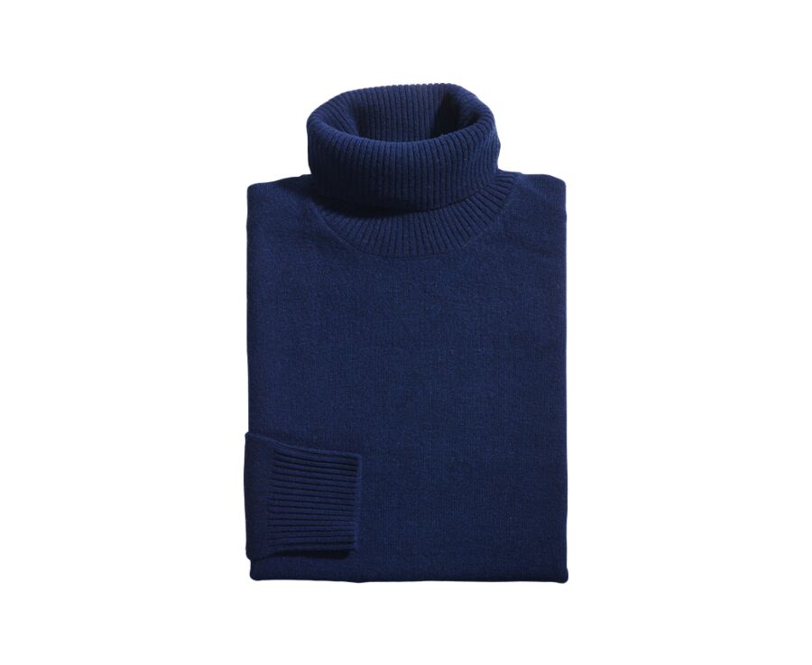 Jersey de lana con cuello alto para hombre Azul Marino - KENNERIC