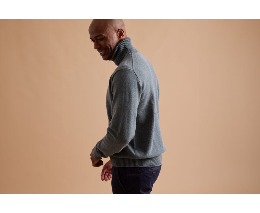 Jersey de lana con cuello alto para hombre Verde moteado - KENNERIC