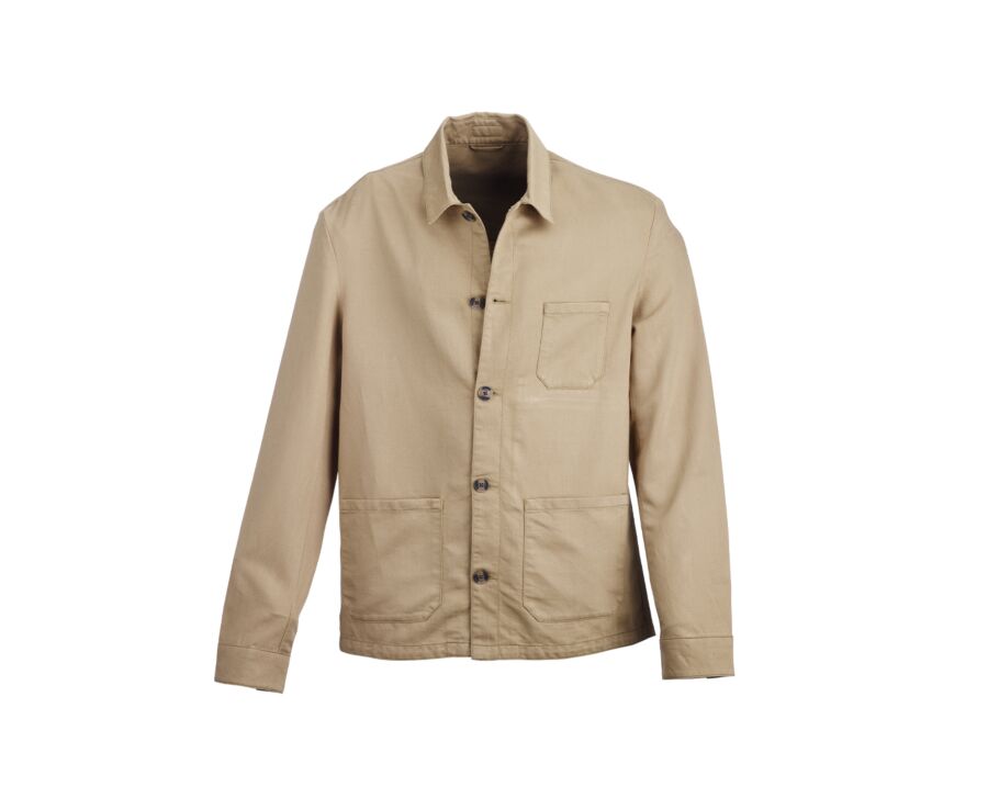Chaqueta de pintor algodón/lino Desierto - FAUSTINIEN