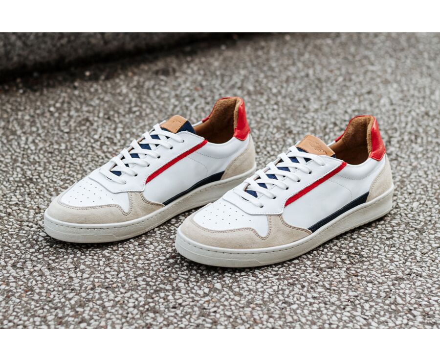 Zapatillas de hombre Azul Blanco y Rojo - KOLORA