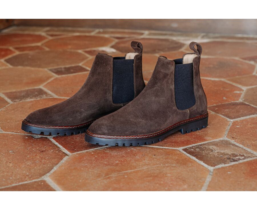 Chelsea boot hombre ante chocolate - WALTERSTON GOMME