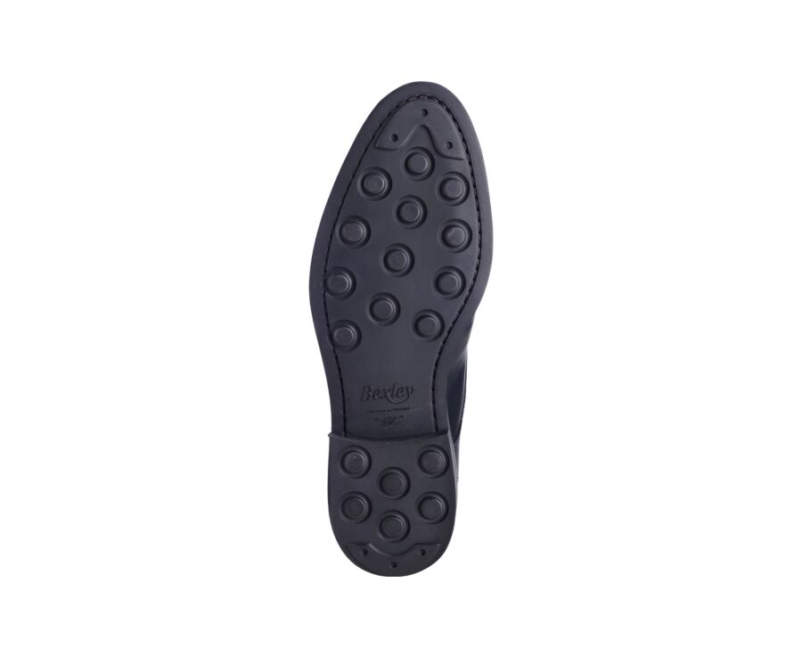Botas bajas de piel negra patinada para hombre. - WATFORD II GOMME CITY