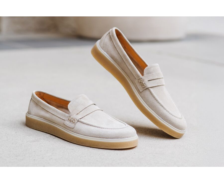 Mocasines de Ante Greige - BOKEELA