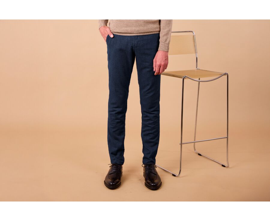 Pantalón chino de hombre – Azul marino jaspeado - NEIL