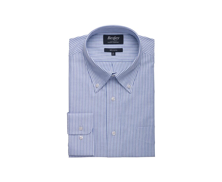 Camisa Oxford para hombre - Rayas Navy y Blanco - KEVON