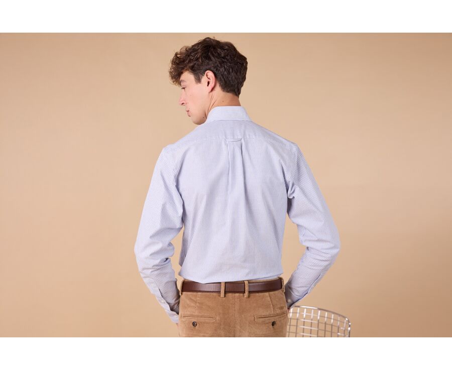 Camisa Oxford para hombre - Rayas Navy y Blanco - KEVON