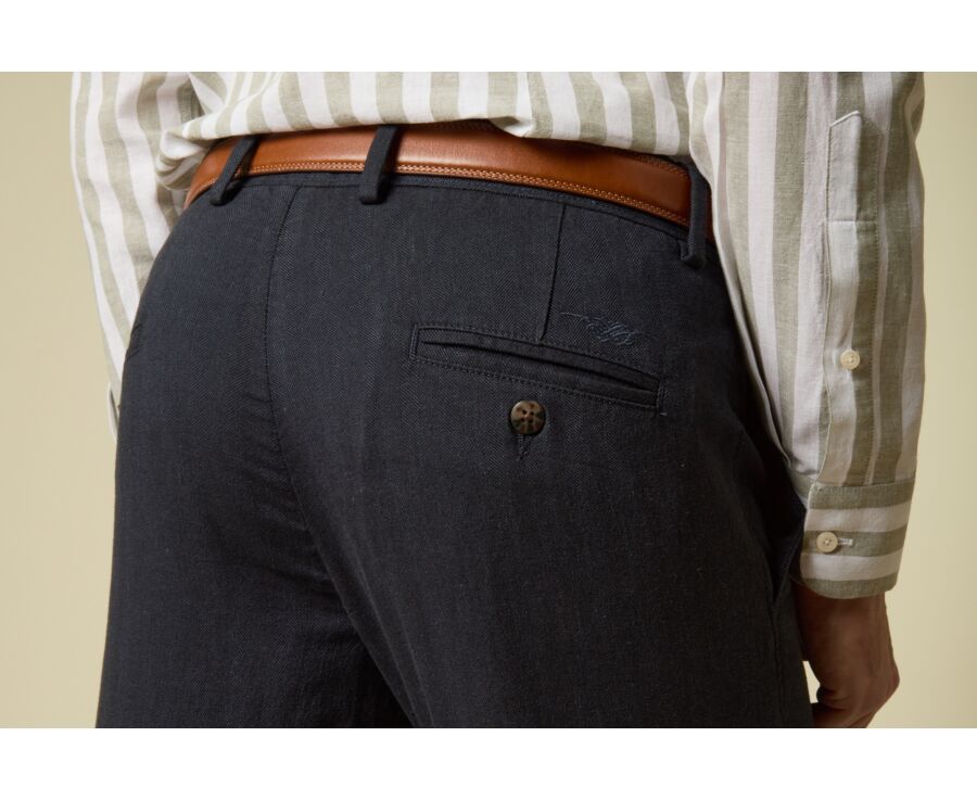 Pantalón chino hombre Chevron azul marino oscuro - KERYLL